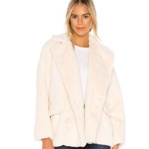 Free People Kate faux fur coat in ivory